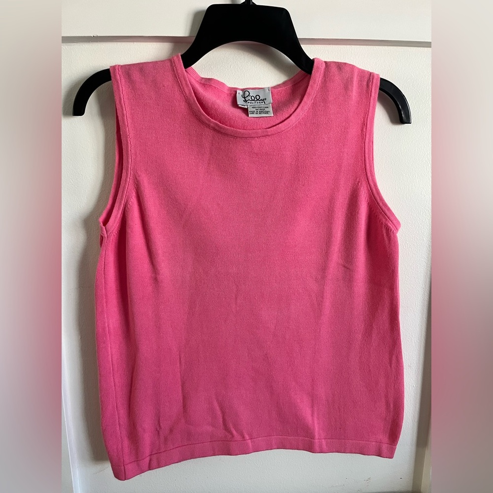 Vintage Lilly Pulitzer Vibrant Pink Sweater Vest 100% Cotton